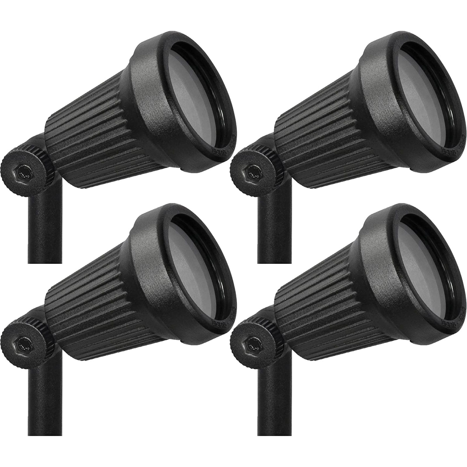Paradise Ribbed Cast T3 20WATT Aluminum Halogen Spotlight – Black (Pack of 4)