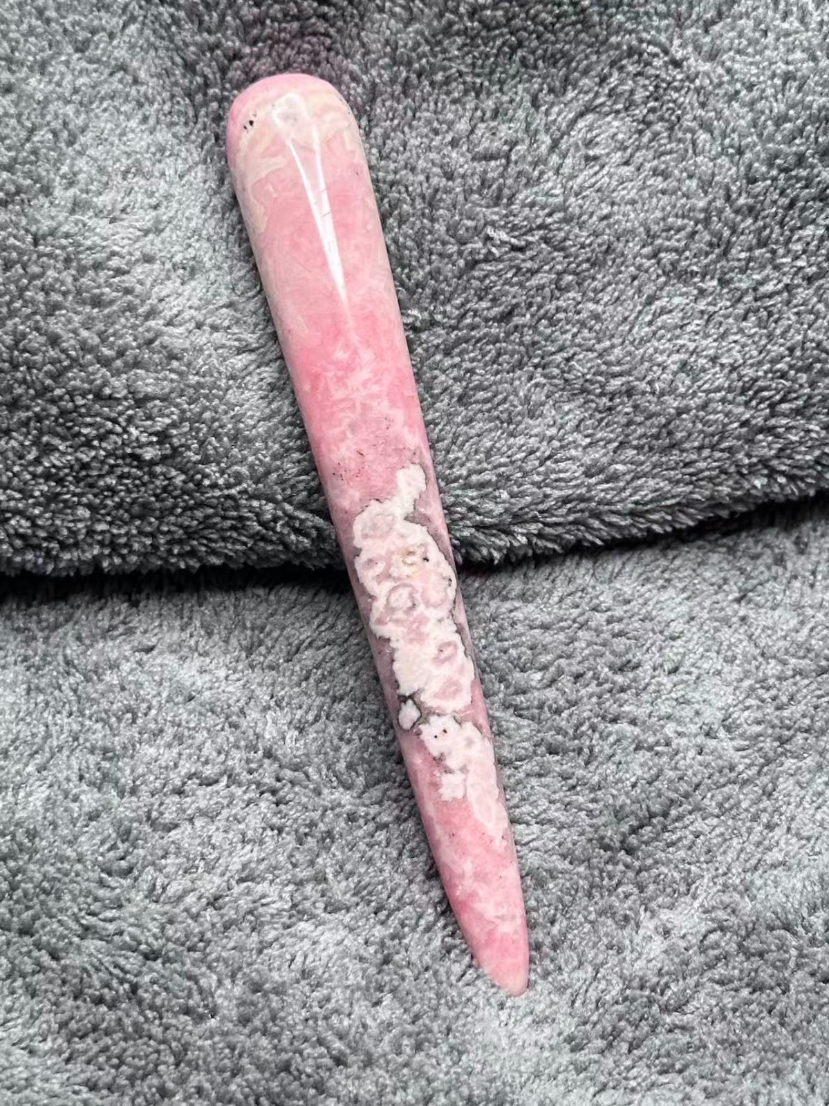 Rhodochrosite Massage Wand – 4″ Polished Crystal Stone Tool Pink NEW