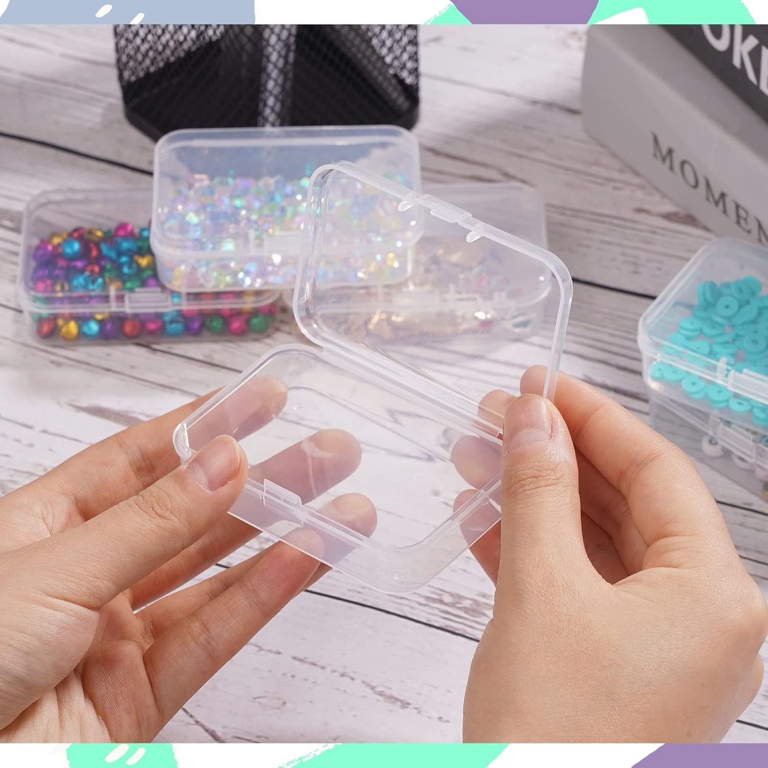 2x Small Plastic Storage Container Box DIY Coins Screws Jewelry Travel Beads US