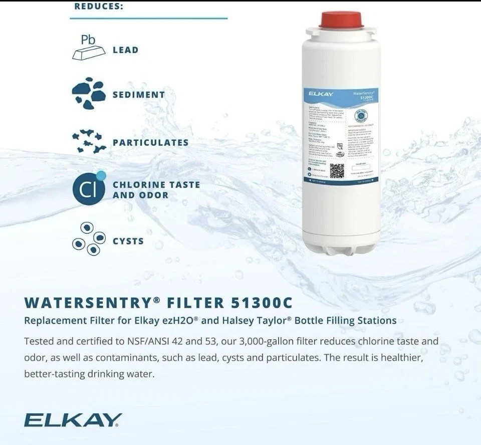 12 Pack Elkay 51300C WaterSentry Plus Compatible Replacement Filter