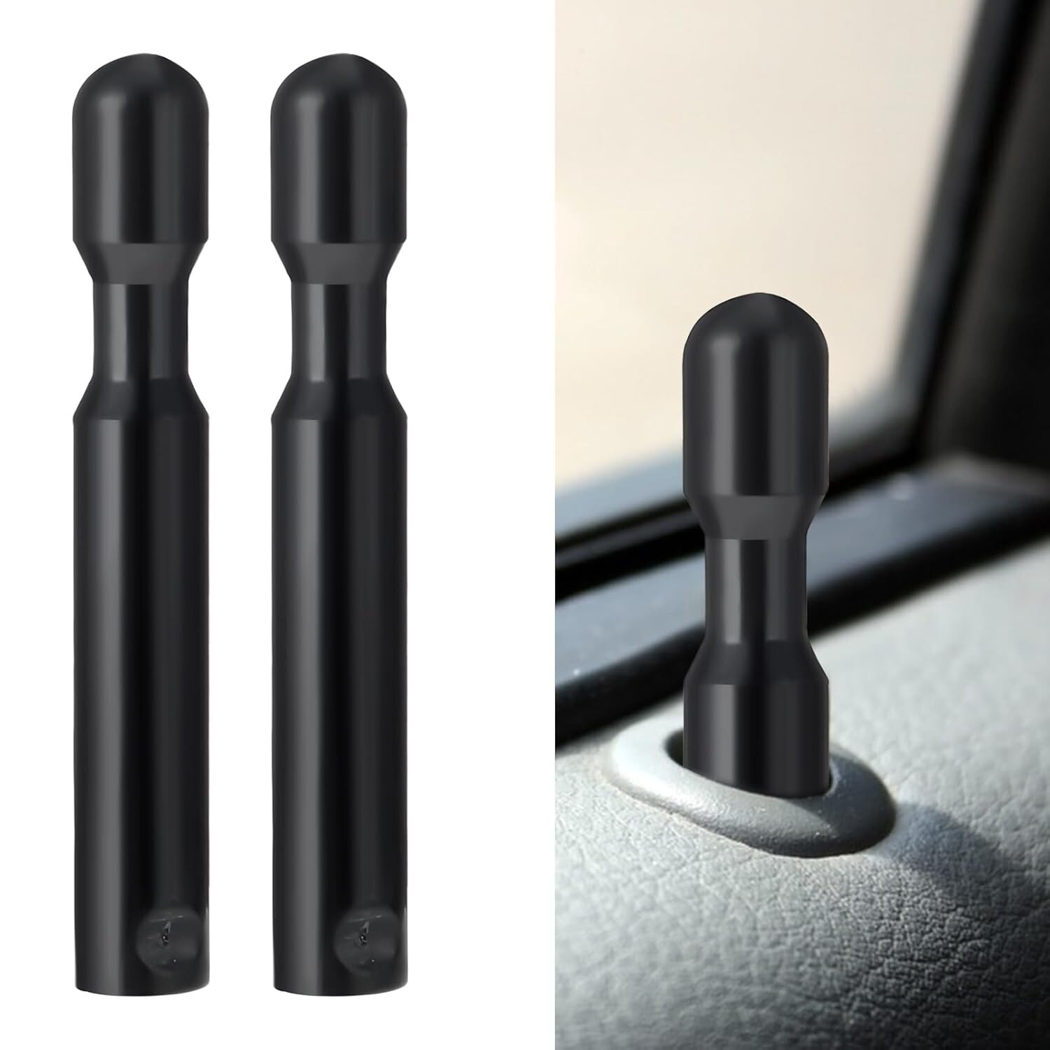 1 Pc or 2 Pc Car Door Lock Knobs for F-150, Black Replacement Pins for Most Cars