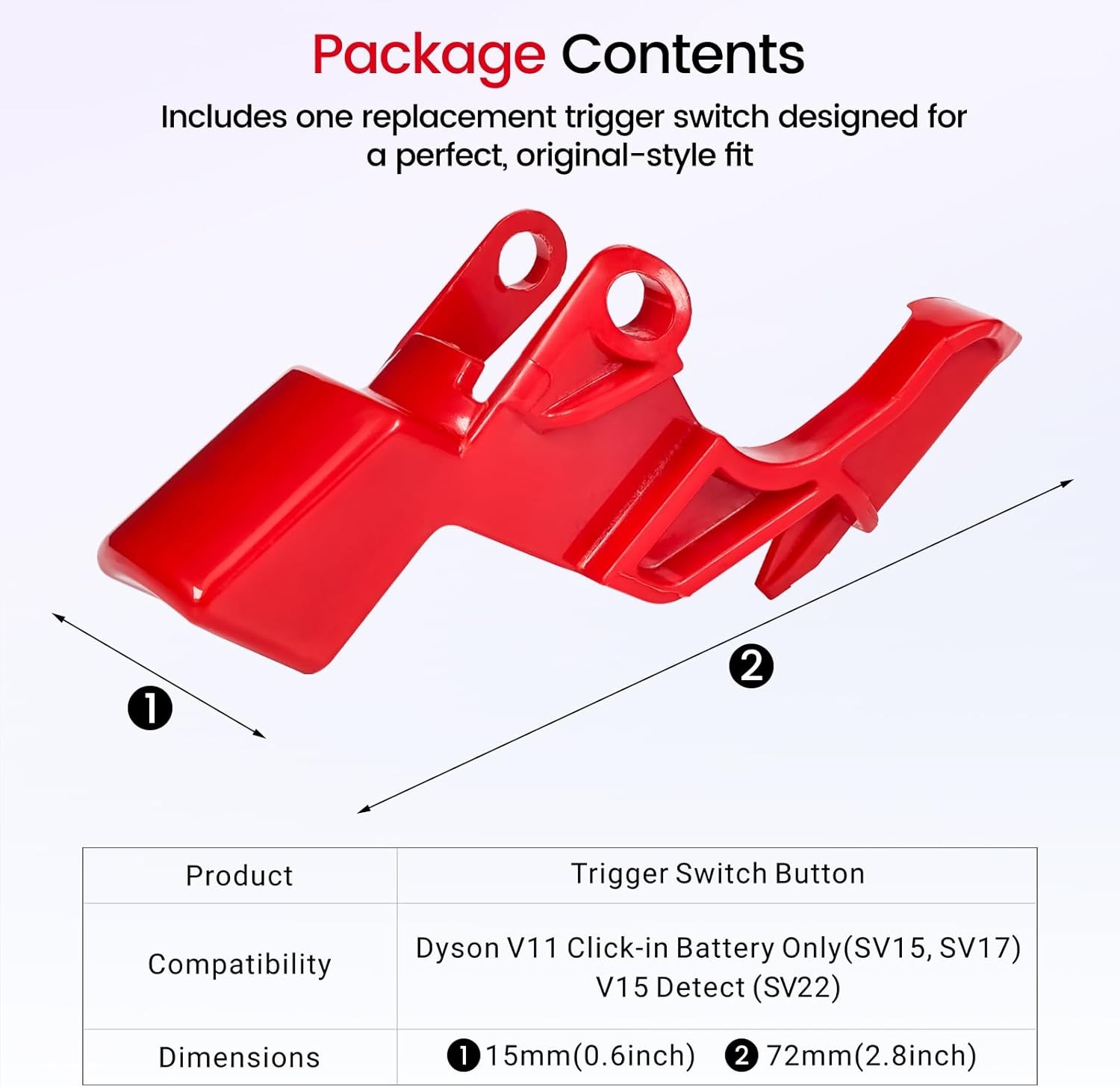 V15 Trigger Switch Button Compatible with Dyson V15 SV22 V11 SV15 SV17 Click in