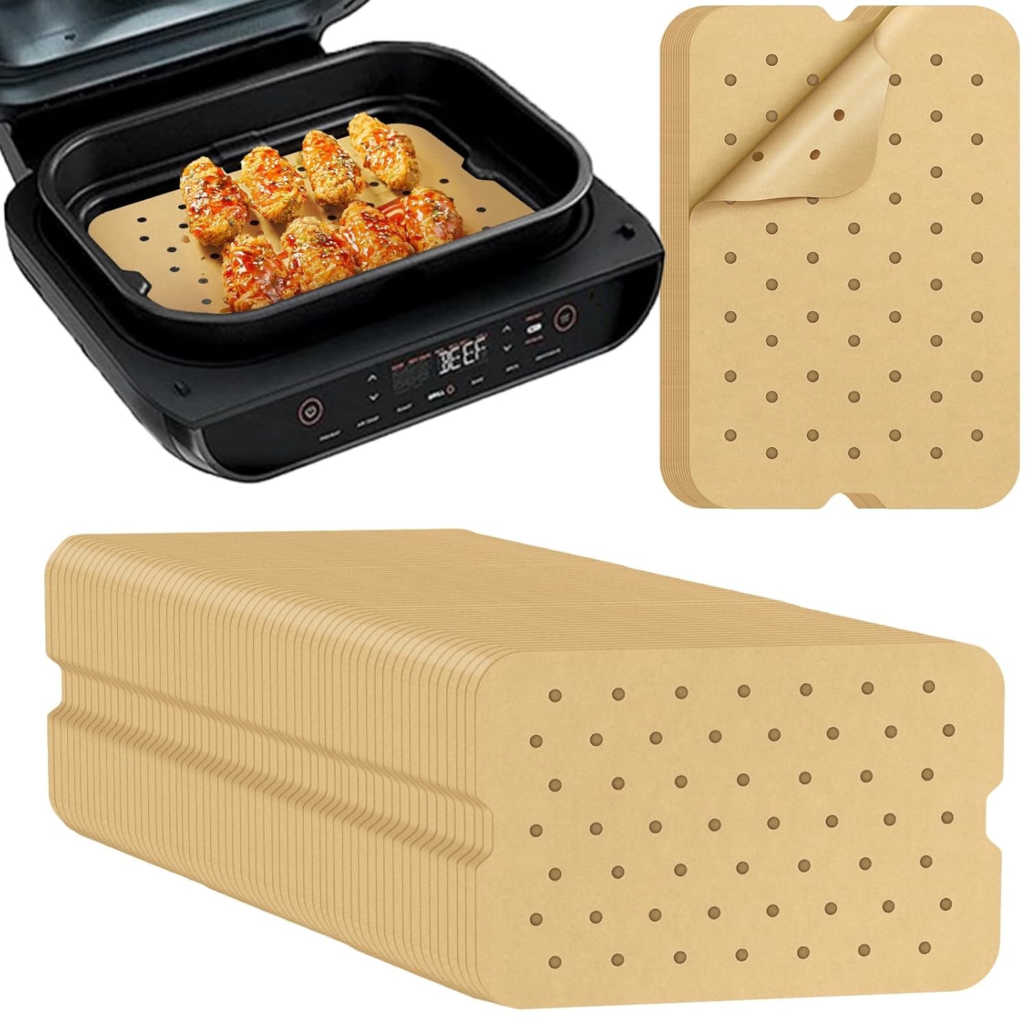 Ninja Air Fryer Liners 150pcs Disposable Parchment Paper Non Stick Cooking