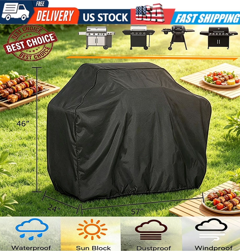 BBQ Gas Grill Cover 57 Inch Barbecue Waterproof Outdoor Heavy Duty Protection