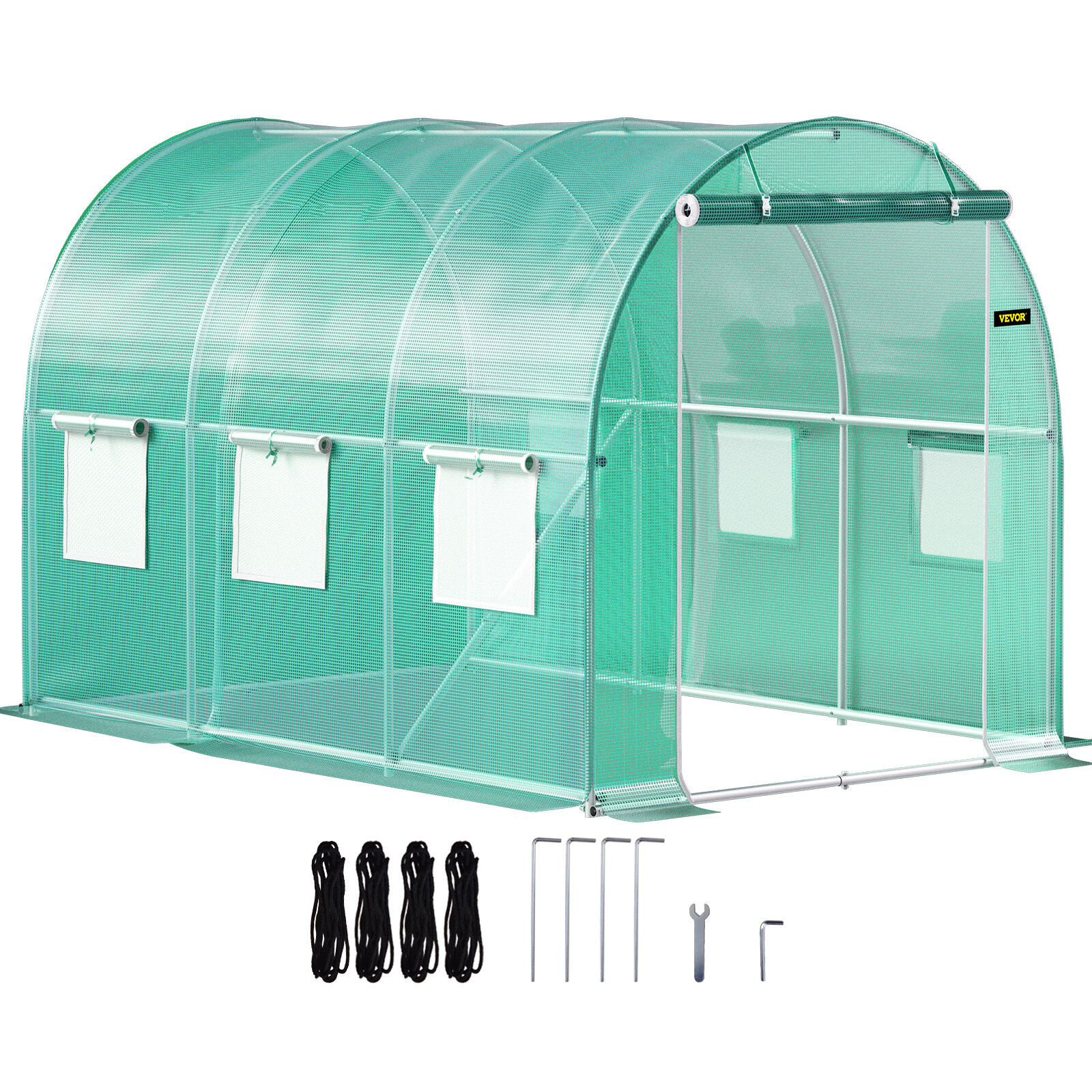 VEVOR Walk-in Tunnel Greenhouse Galvanized Frame Waterproof 9.8×6.6×6.6 ft