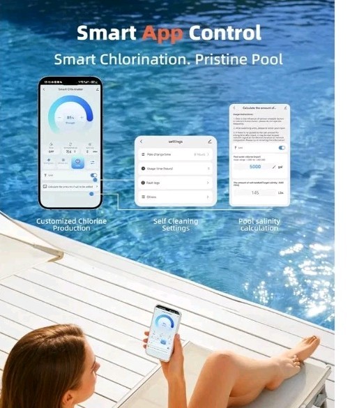 READ! Salt Water Pool Chlorinator System for 40000 Gallons Pool, Smart Wifi/app