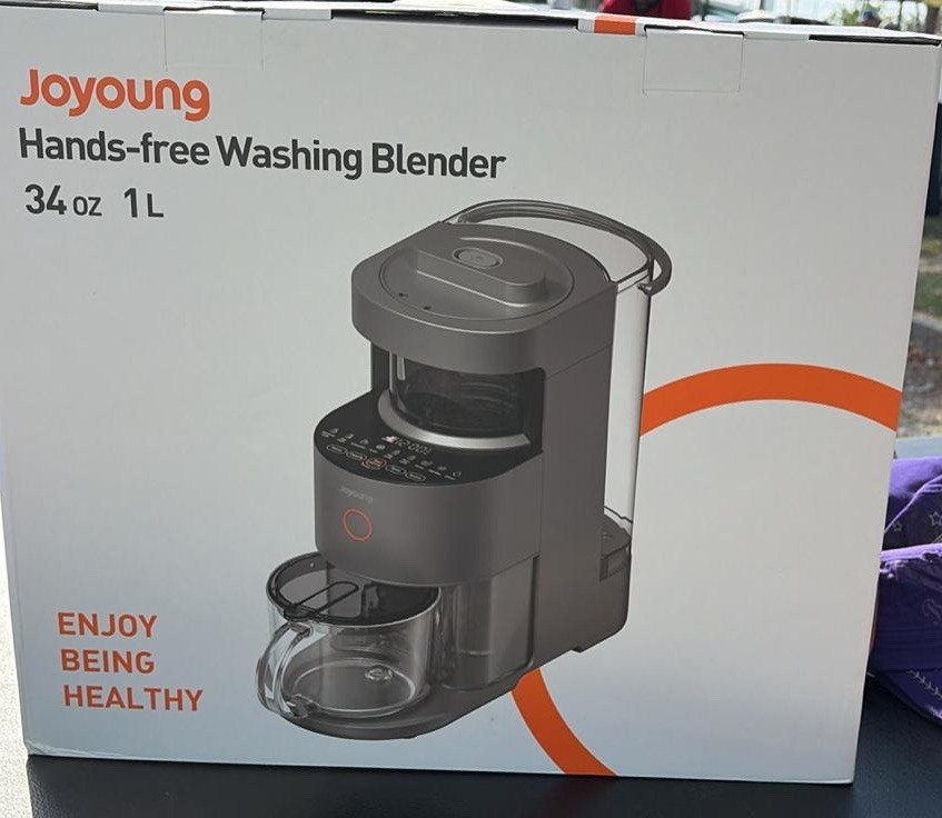 Joyoung Y1-US01 34oz 450W Self-Cleaning Electric Blender, Gray