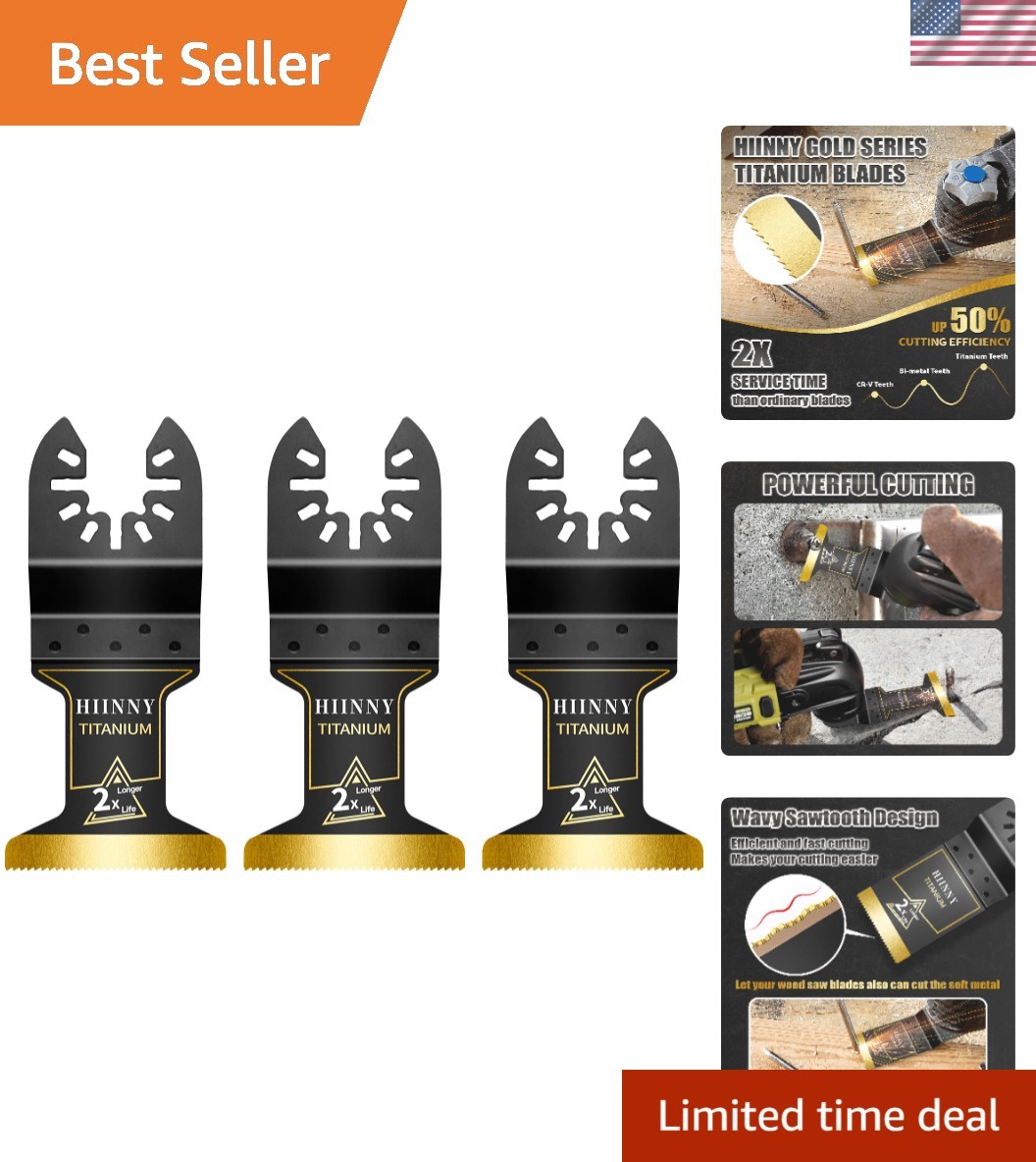 3PCS Titanium Oscillating Tool Blades Universal Multitool Saw Blades for Metal