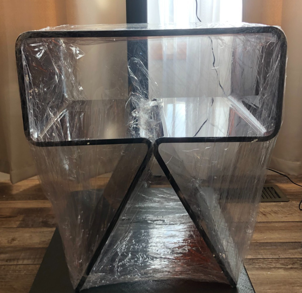 Acrylic Nightstand Side Table Modern Clear Bedside Desk No Assembly Needed