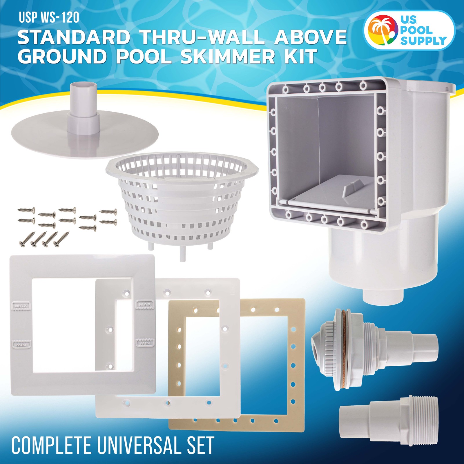 U.S. Pool Supply Standard Pool Skimmer Kit Above Ground Thru-Wall Kit