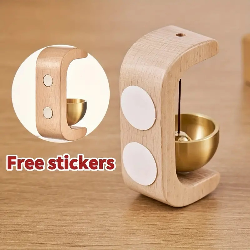 Magnetic Wind Chime DoorBell Doorway Setting Wooden-Copper for Coffee Shop/Home
