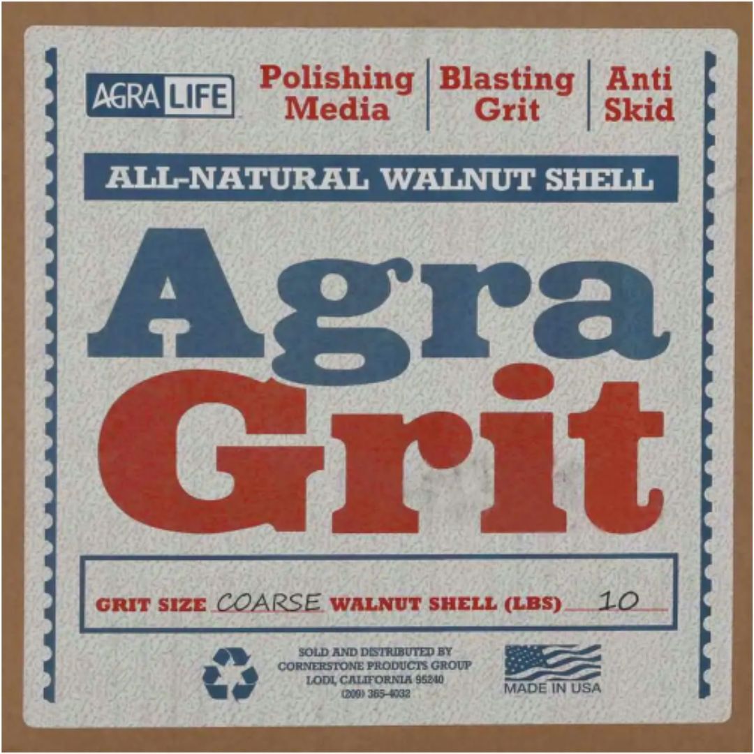 Fine Grit Walnut Shell Sandblasting Media – 10 lb. Box for Effective Cleaning
