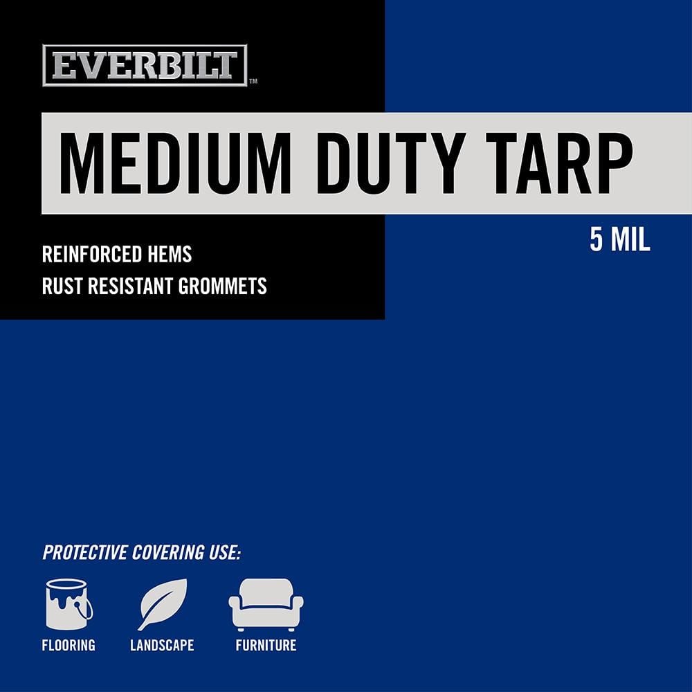 Everbilt 30 ft. x 50 ft. Blue Medium Duty Tarp