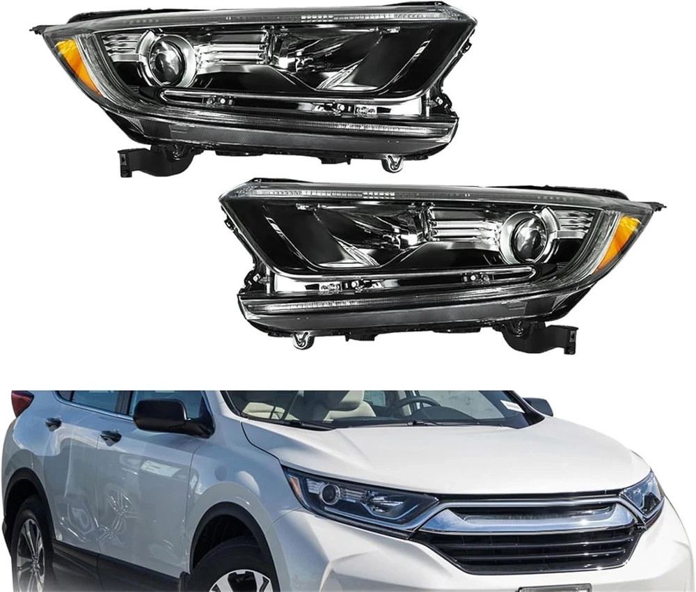 Driver and Passenger Side Headlight Assembly Replacement for Honda CRV LX EX EXL
