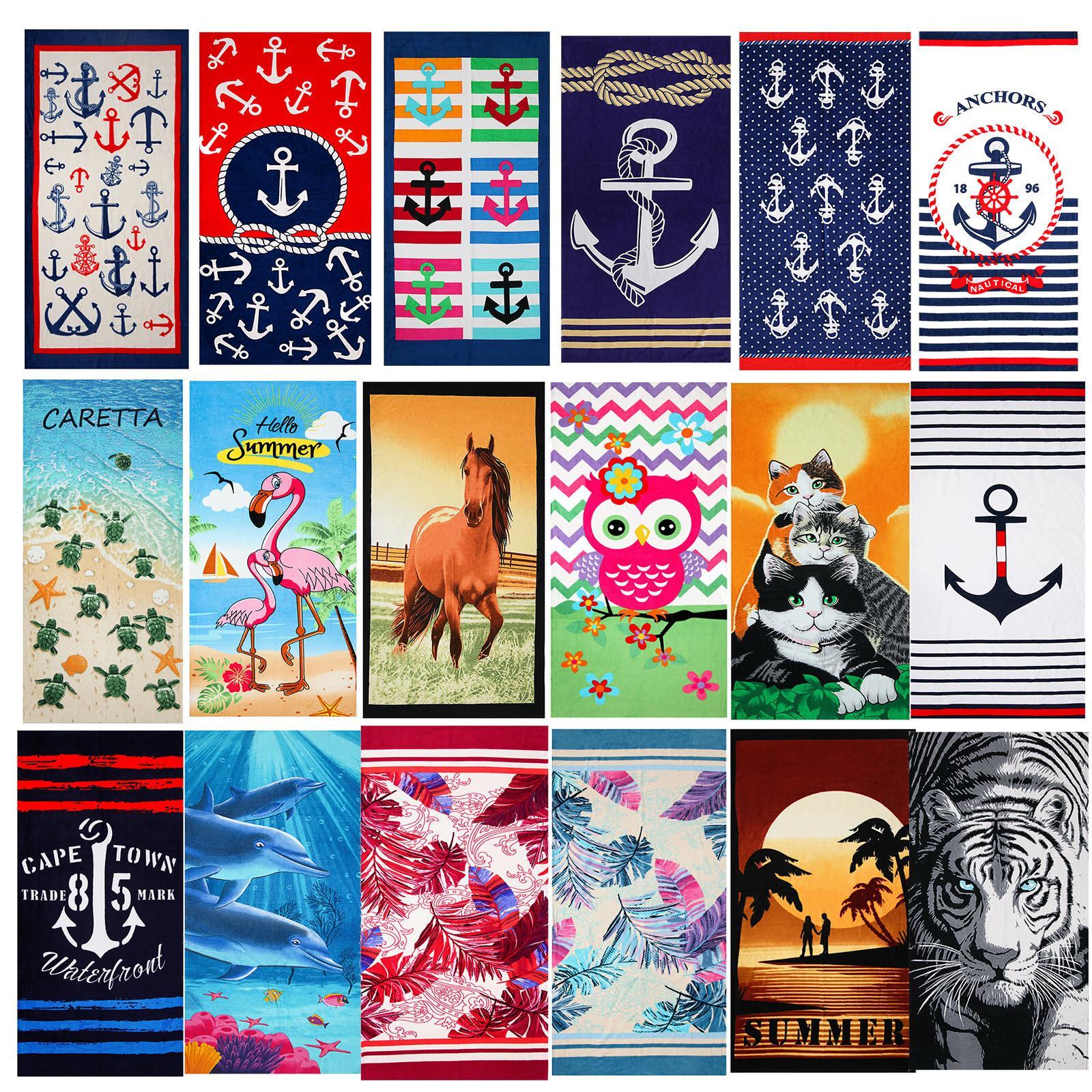 Hencely Soft Turkish Cotton Absorbent Beach Towels 28×57 in