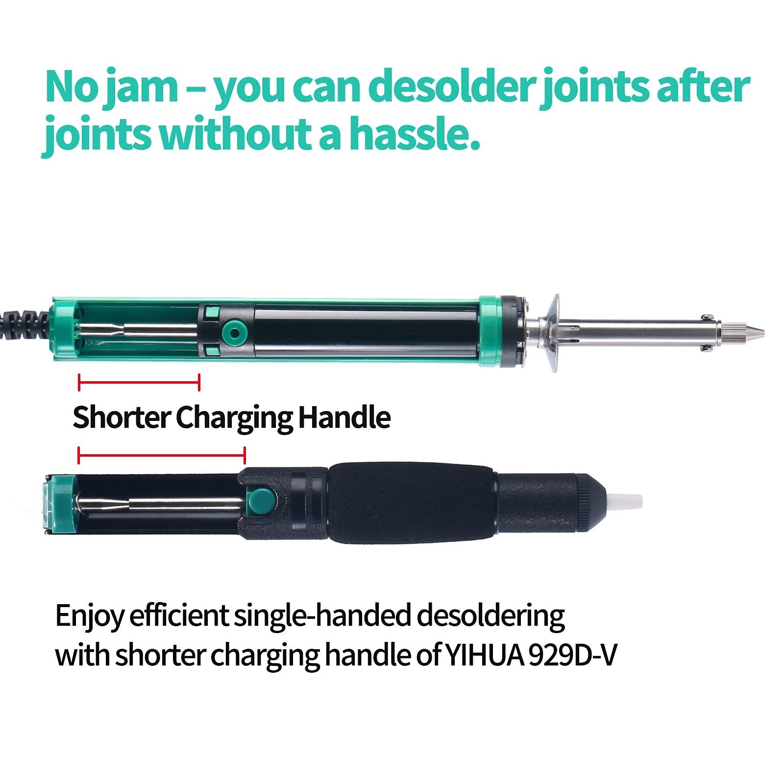 Electric Desoldering Soldering Iron Kit with Solder Sucker & Nozzles 1.0mm 1.2mm