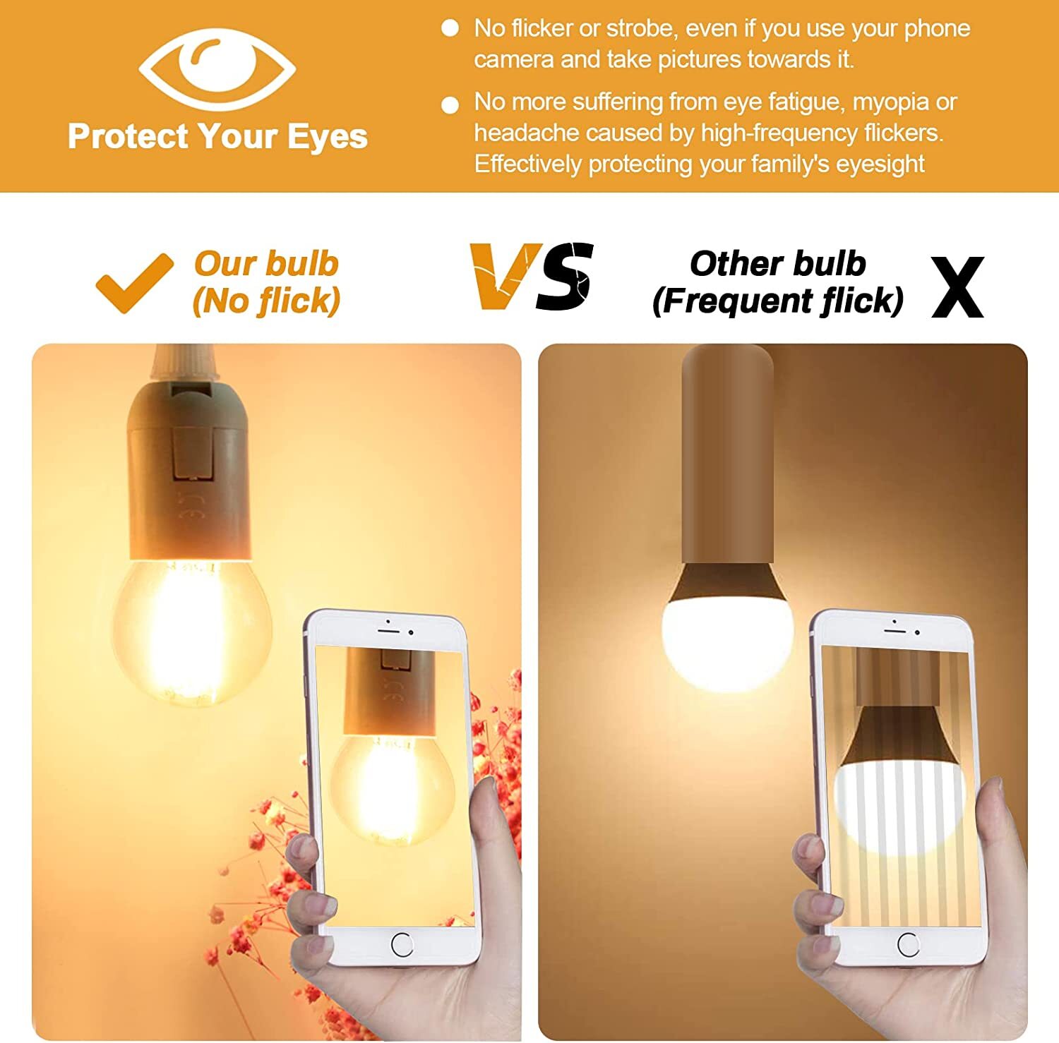 E26 LED Light Bulbs G14 Dimmable Globe Chandelier Bulb Soft White 40W Equivalent