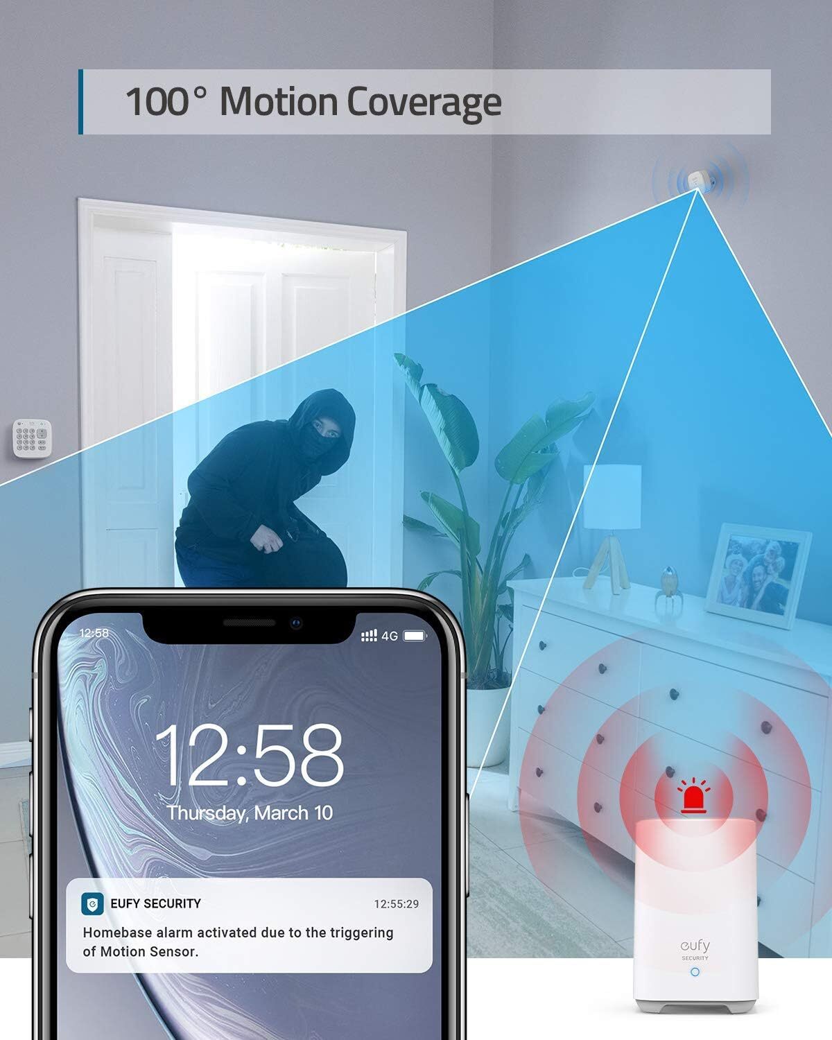 eufy 5-Piece Home Alarm Security System Kit Keypad Entry/Motion Sensor|Refurbish