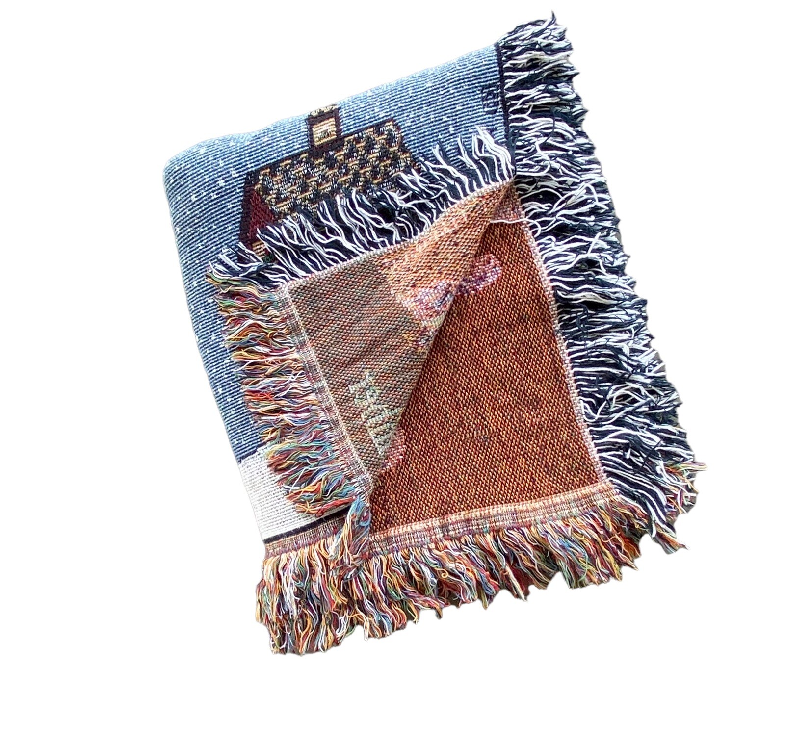 Calendar Tapestry Throw Blanket Grandma and Grandpa 12 Months Seasons Fringe