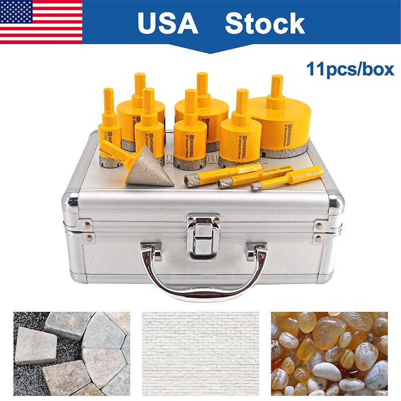 Diamond Drilling Bit 11pcs/box Hole Saw Triangle Shank for Marble Ceramic Tile