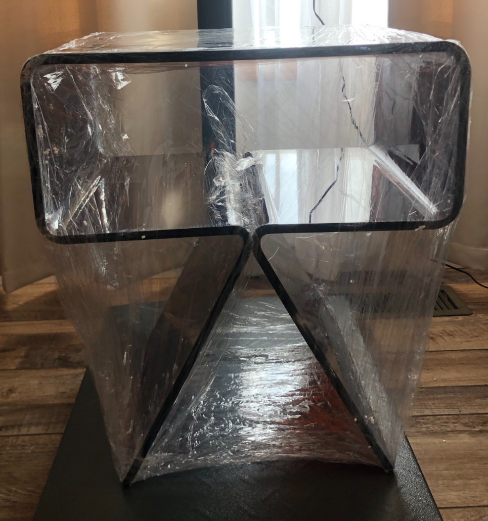 Acrylic Nightstand Side Table Modern Clear Bedside Desk No Assembly Needed
