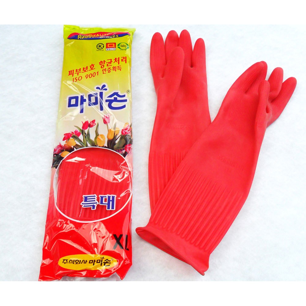 Mamison Korea Long Dish Washing Protect Hand Latex Rubber Kitchen Gloves XL