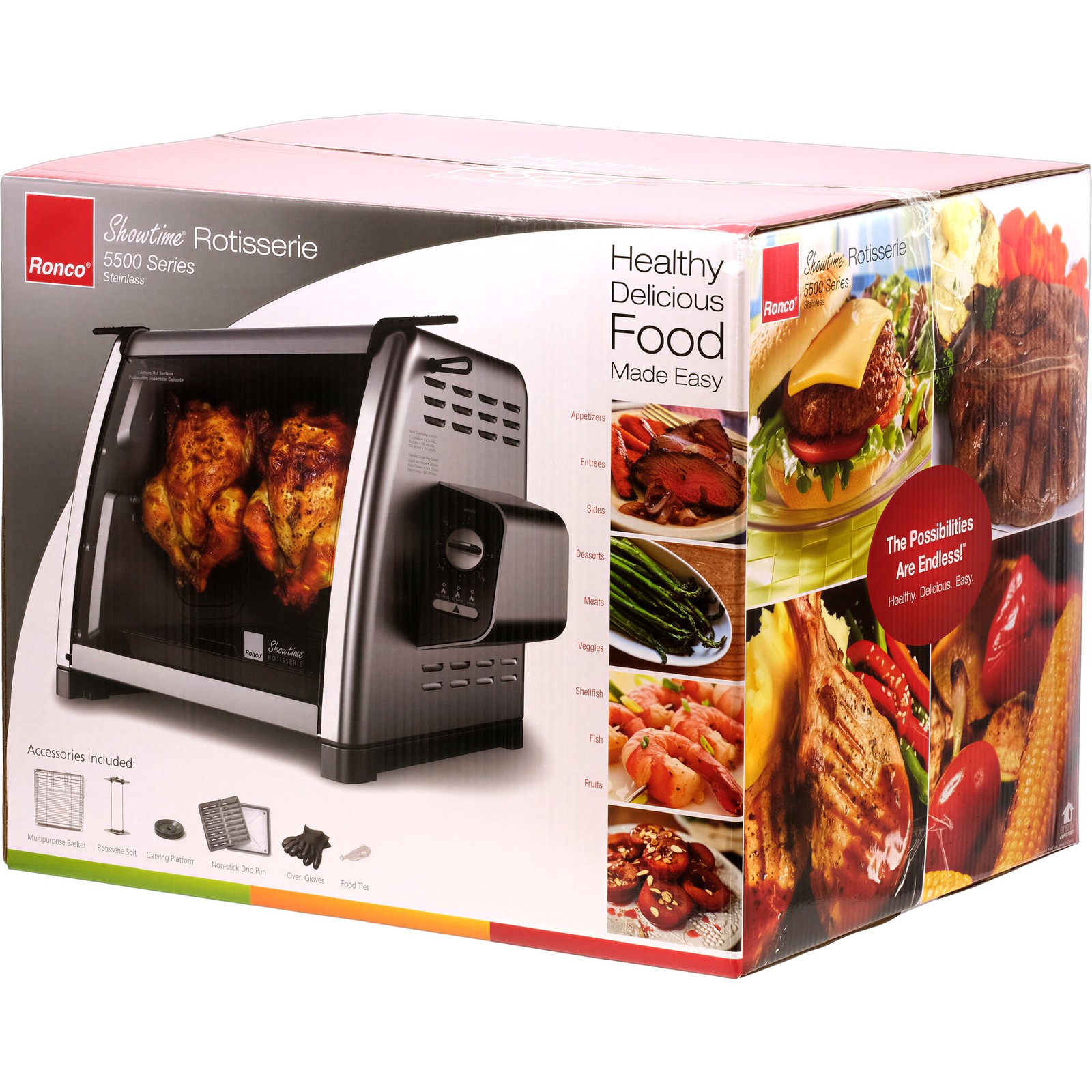 Ronco Modern Rotisserie Oven Large Capacity 12lb Countertop Oven Stainless – NEW