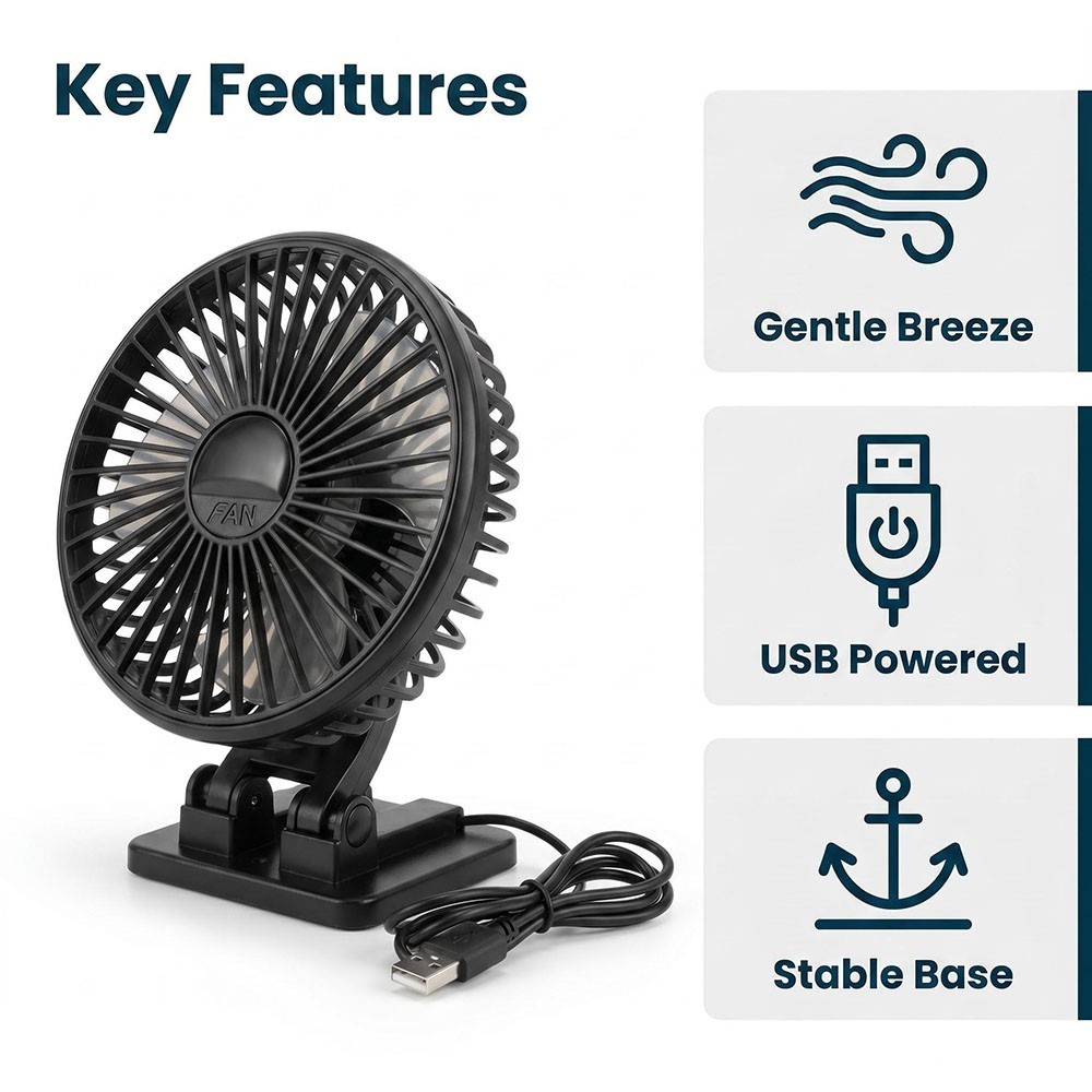 4 Inch Table Fan Desk Fan 3 Speed Quiet Cooling Fan Adjustable Tilt Head