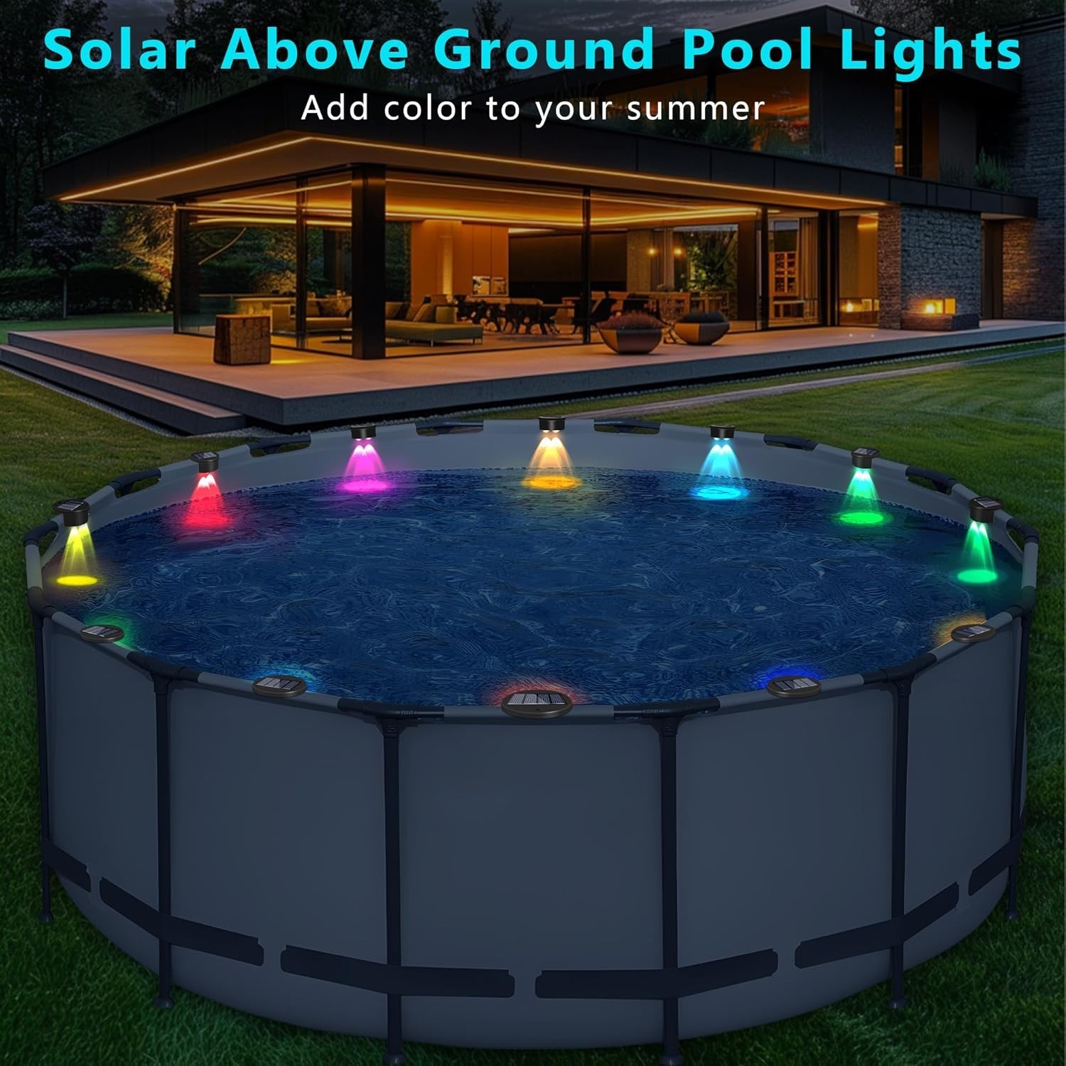 4 Pack Solar Pool Lights for above Ground Pools, Swimming Inground Pool LED Ligh