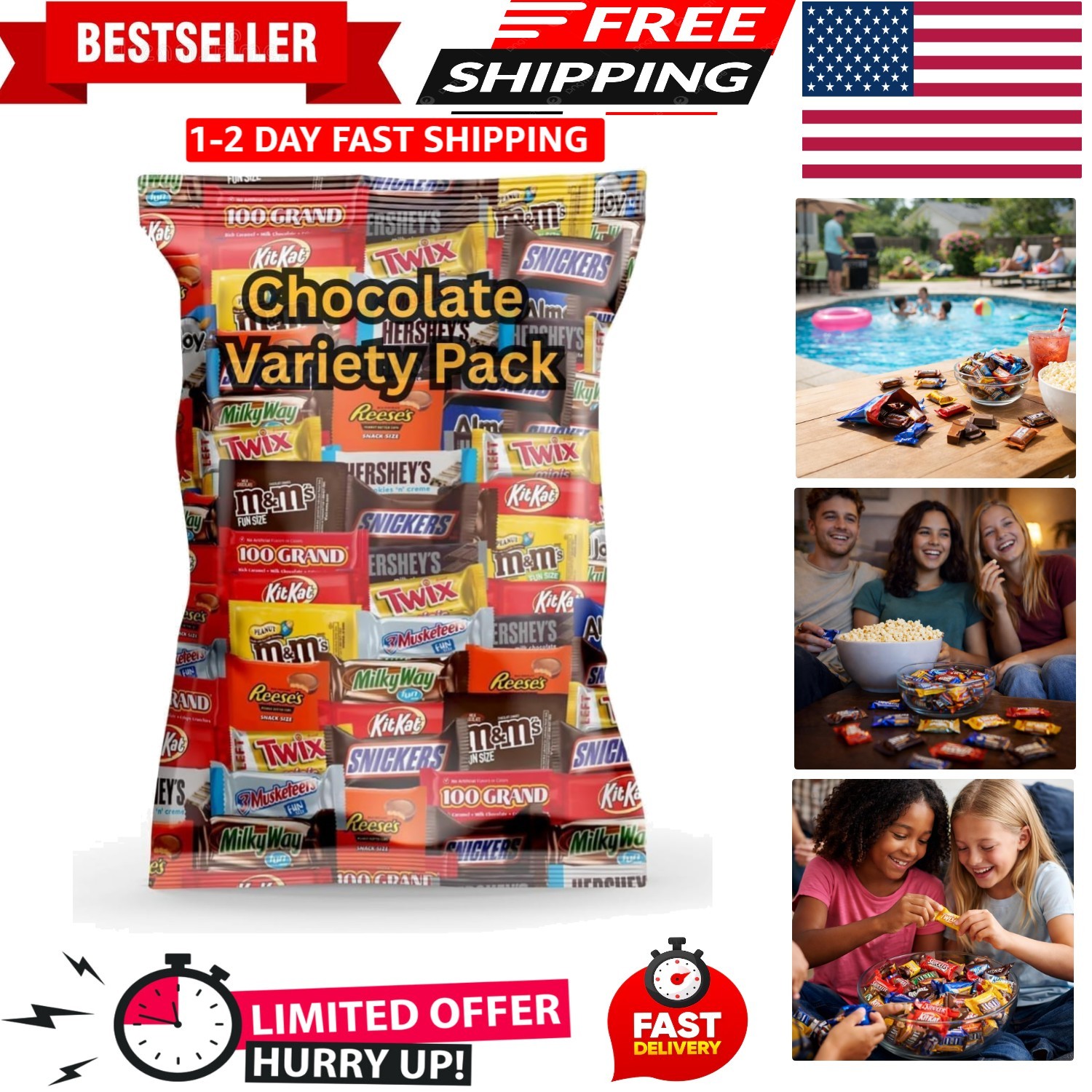Assorted Chocolate Candy Mix – Individually Wrapped Chocolates – 2lb 2 Lb