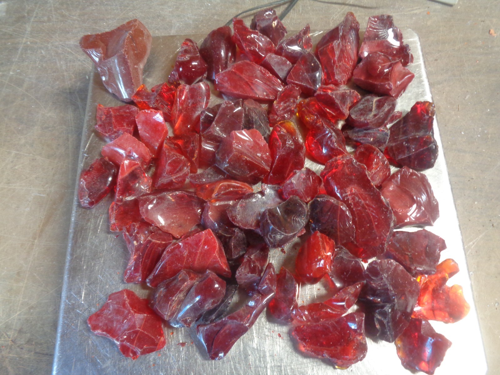 Glass Rock Slag Pretty RED Colors 4.4 lbs ZZ34 Rocks Landscaping Aquarium