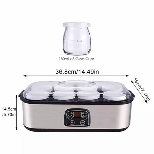 Ultimate Probiotic Yogurt Maker Machine Temperature &Time Control w/8 Glass Jars