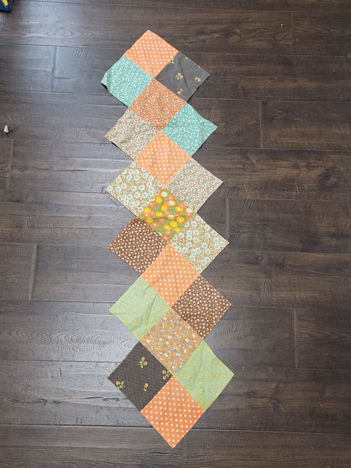 Vtg Handmade Patchwork Table Centerpiece Runner Décor 49×14 inches Retro Floral