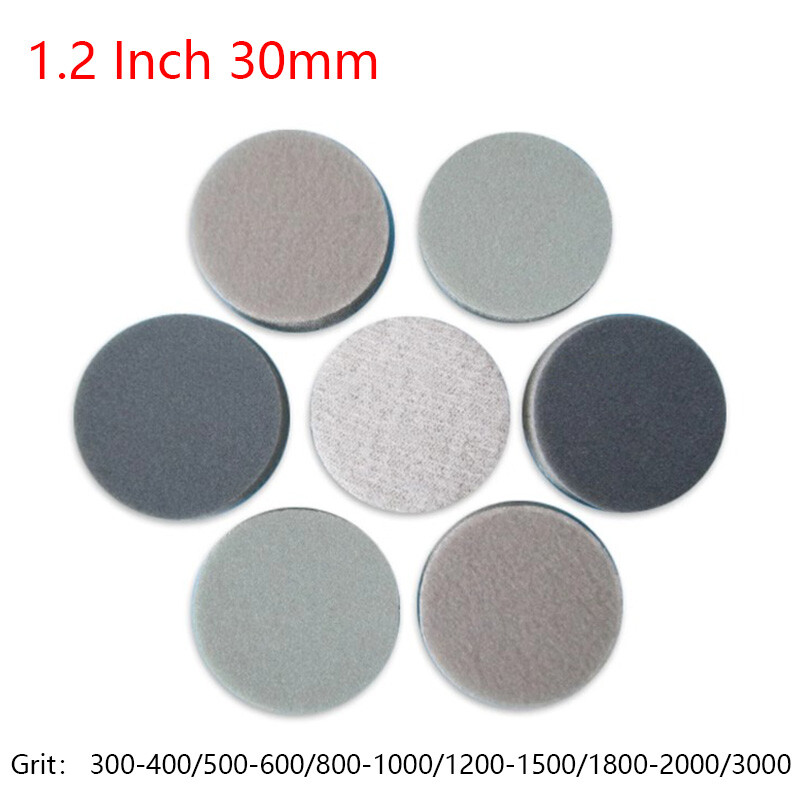 1.2″ 30mm Sponge Sanding Discs 300-3000 Grit Hook & Loop Wet and Dry Sandpaper