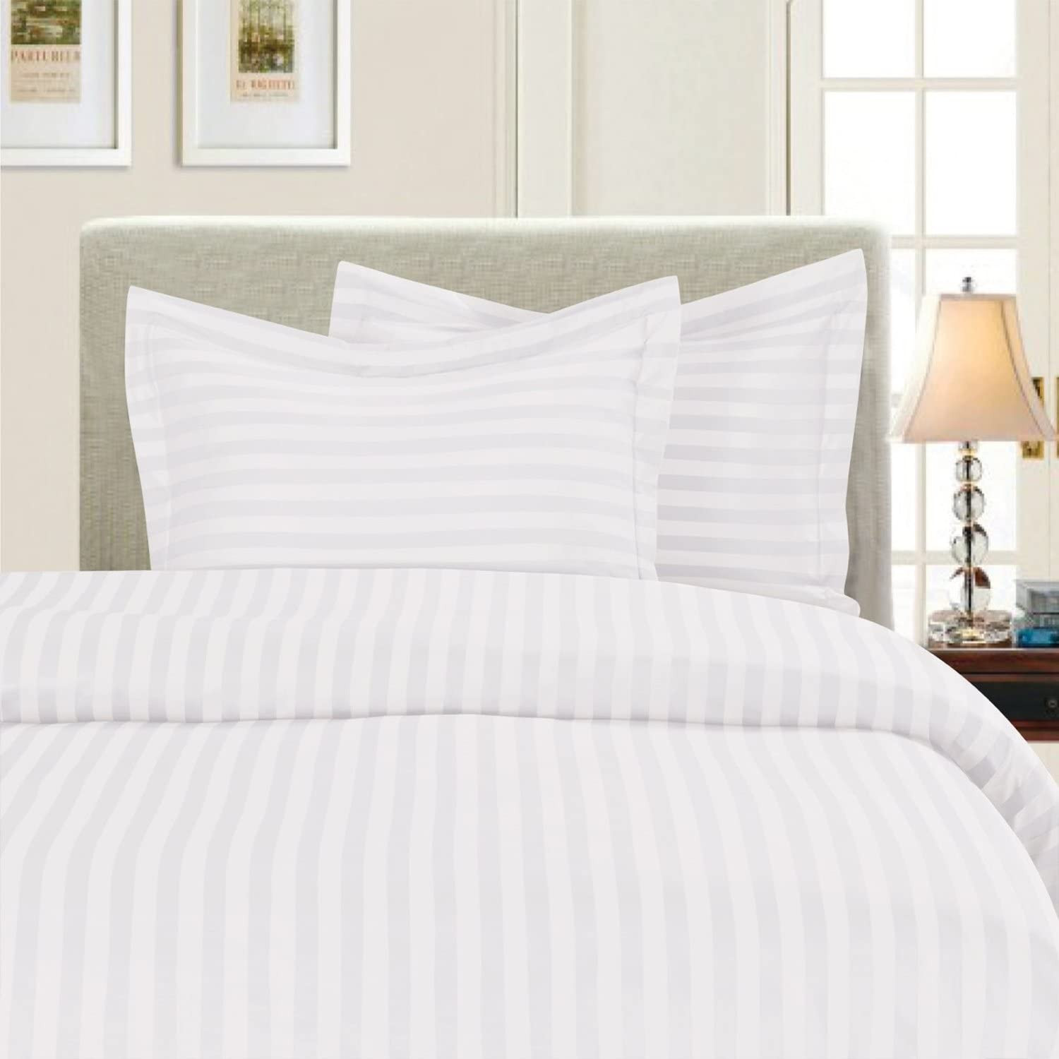 Luxurious 1500 Thread Count Egyptian Duvet Cover Set, Full/Queen, White