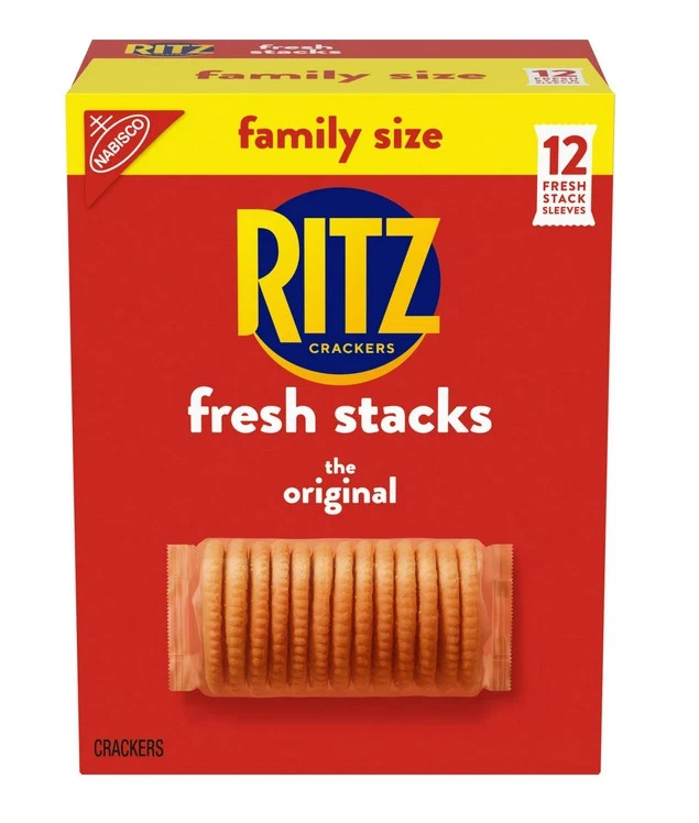 RITZ Fresh Stacks Original Crackers, Travel Snacks, Family Size, 17.8 oz (12 Mul
