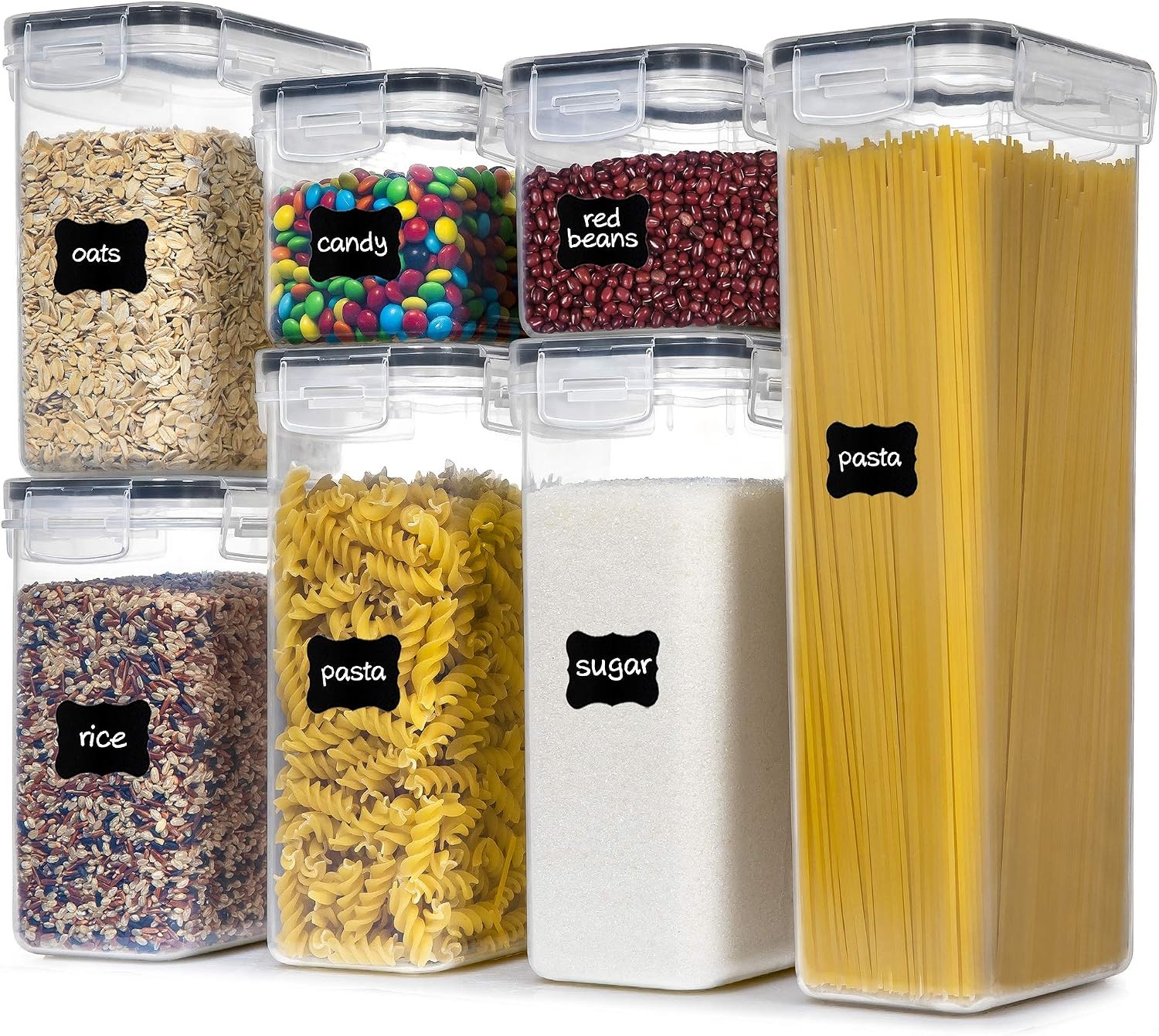 Airtight Food Storage Containers W/ Lids 7 PCS BPA Free Kitchen Canisters