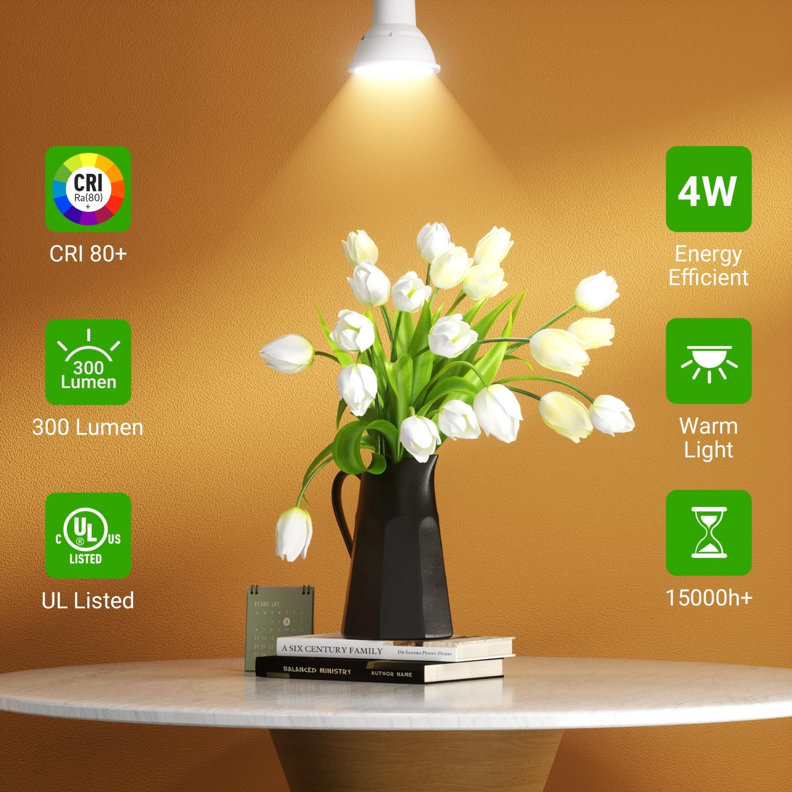 6/12/24PACK GU10 LED Light Bulbs, 5000K Daylight, 4W Equivalen35W, 300LM, 120V