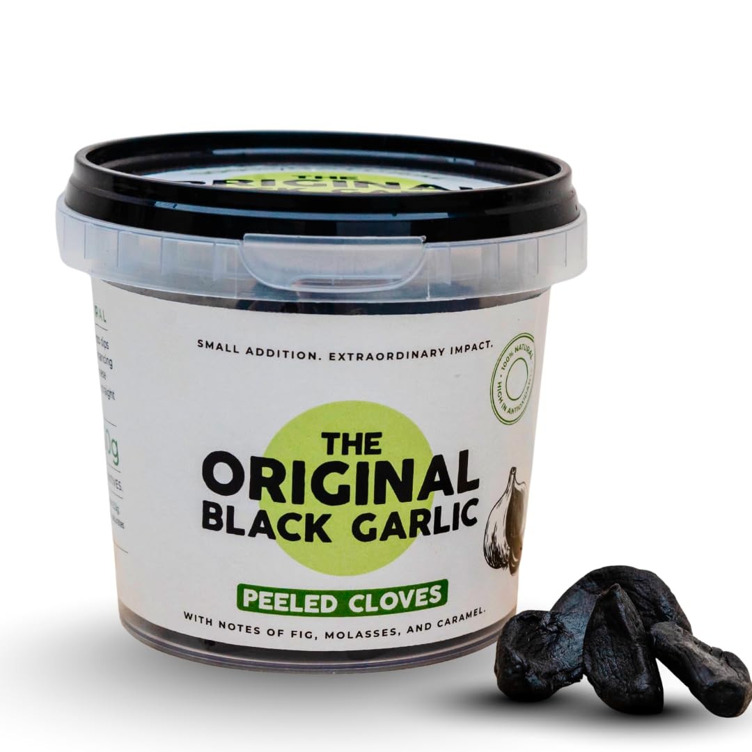 The Original Black Garlic Sweet & Savoury Peeled Cloves 50g – Gourmet, Aged…
