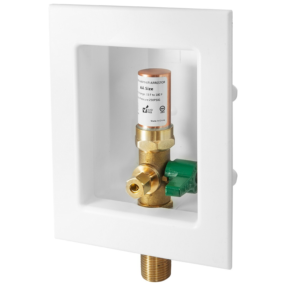 EFIELD Ice Maker Box ,1/4 Turn Valve ,1/2″ Sweat Mip Inlet/Coppe Hammer Arrestor