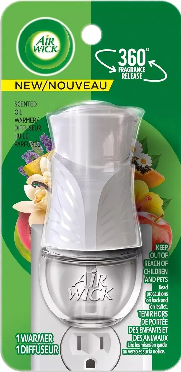 Air Wick plug in Scented Oil Warmer, White, 1 Count, Essential Oils, Freshener
