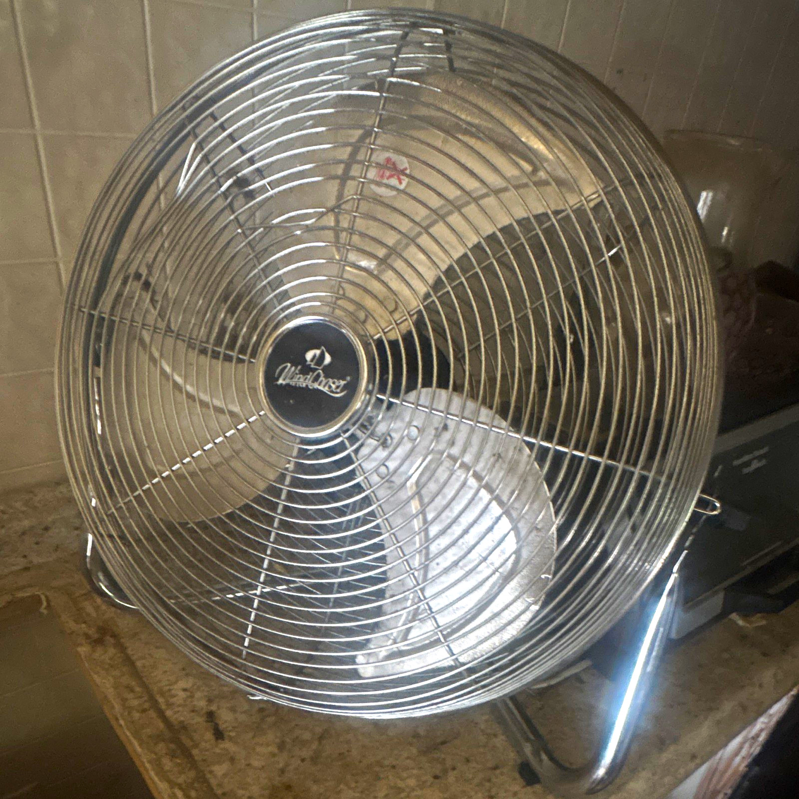 WindChaser Retro Chrome Metal 3-Speed Tabletop Fan w/ Adjustable Tilt Head