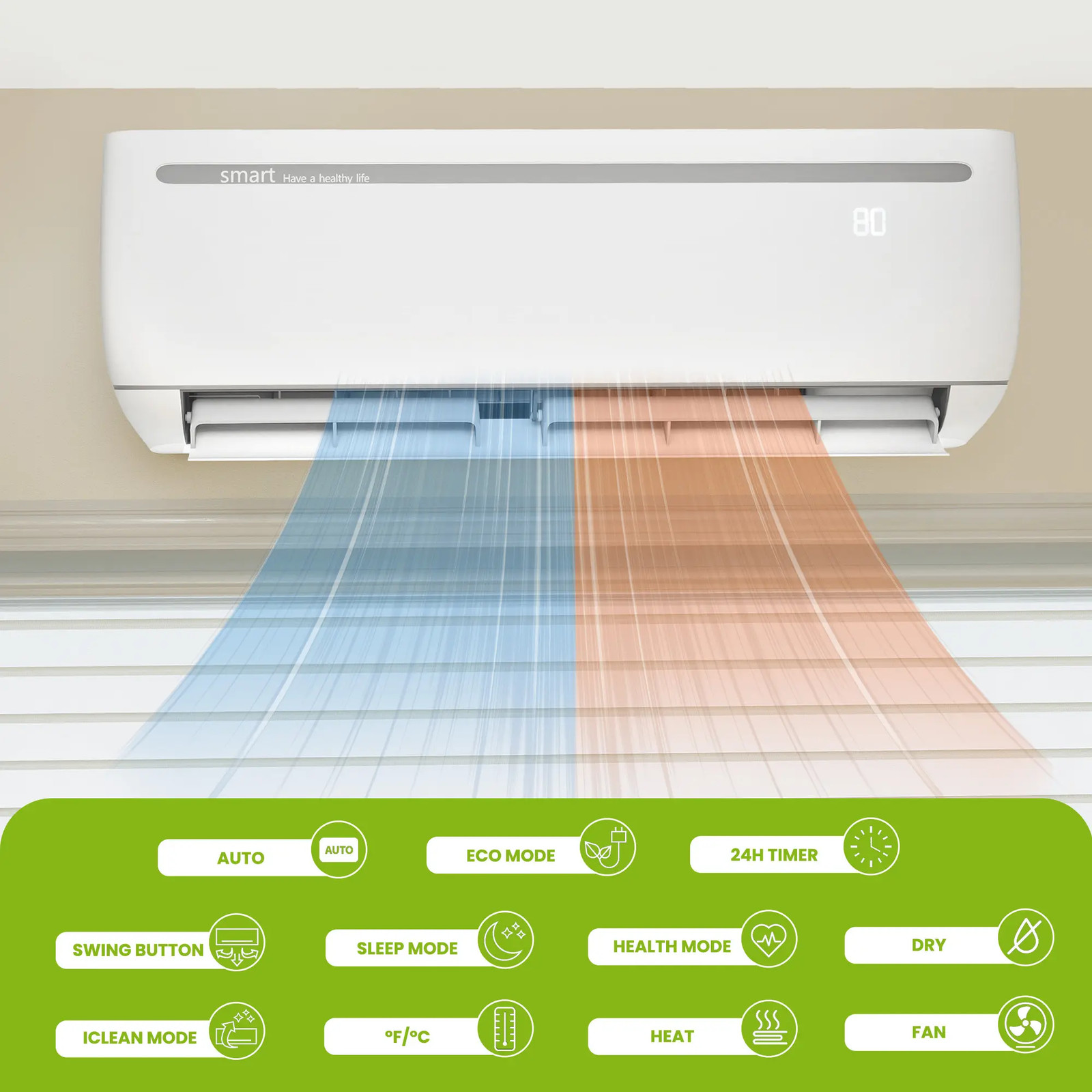 YITAHOME 12K BTU Wifi Mini Split Air Conditioner Heat Pump System 20 SEER2 115V