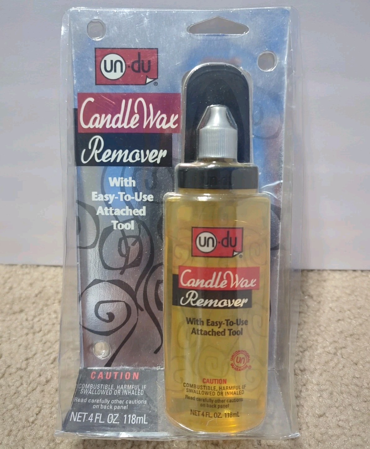 Un-Du Candle Wax Remover Solution 4 Fl Oz With Attached Tool