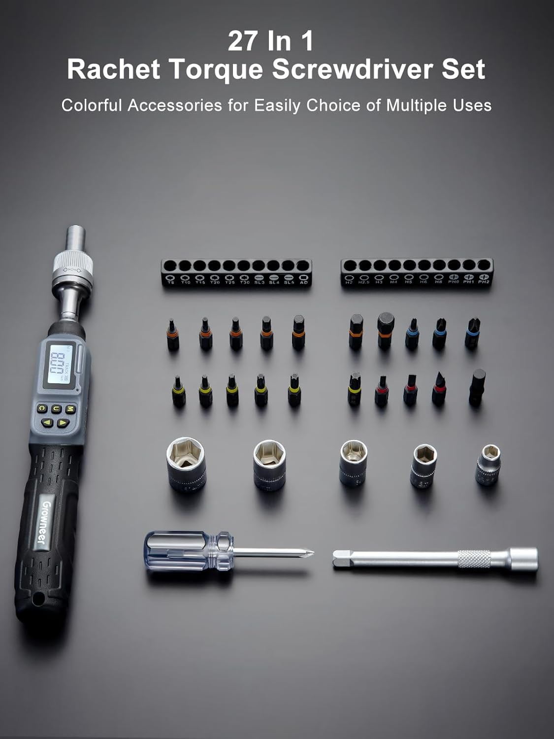 Upgraded Digital Torque Screwdriver, 3.5-70.8 In-lbs/0.4-8 Nm, 1/4” Drive Inch