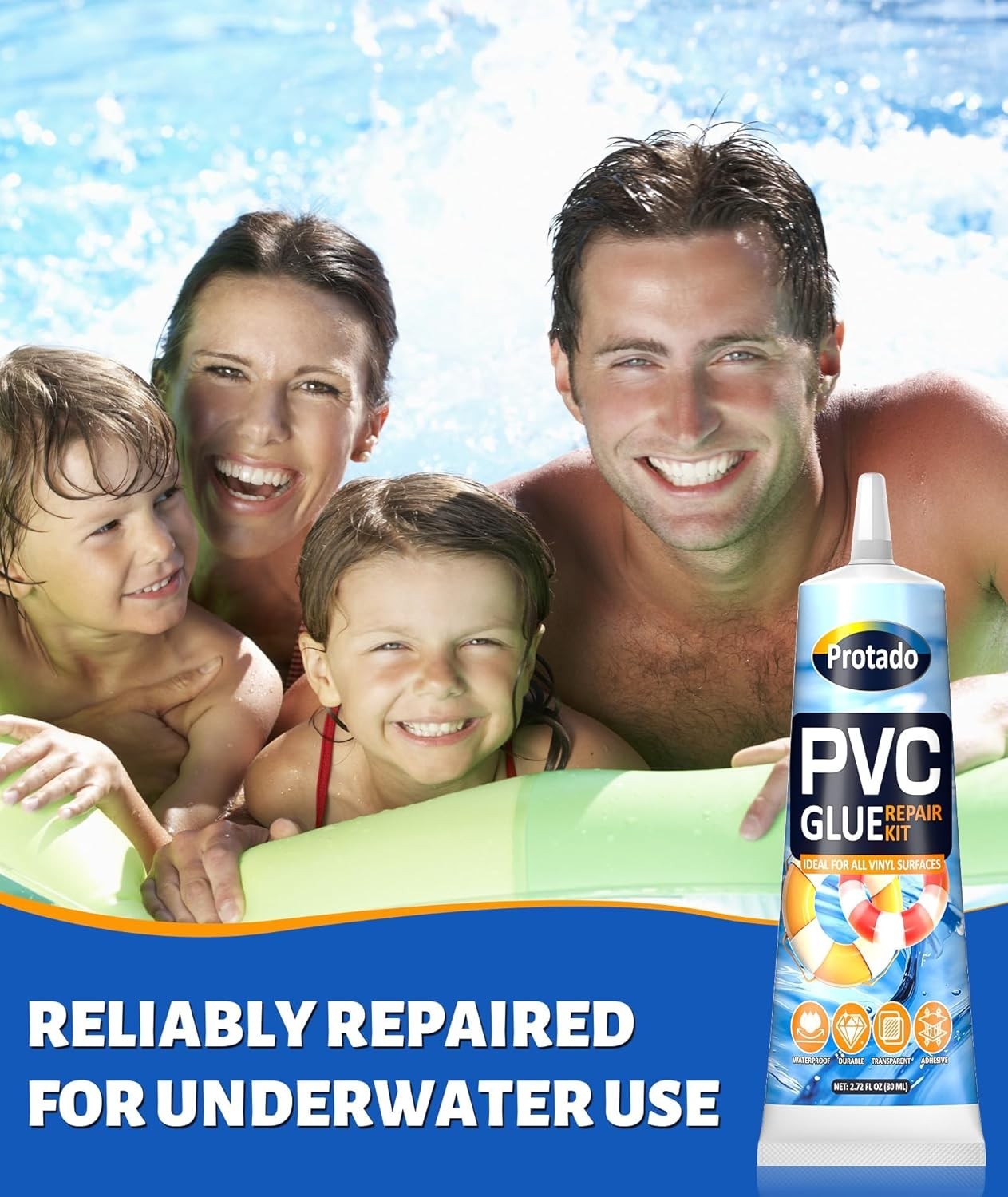 Reliable 80 ML Repair Patch Kit for Swimming Pools, Boats and Inflatable Toys