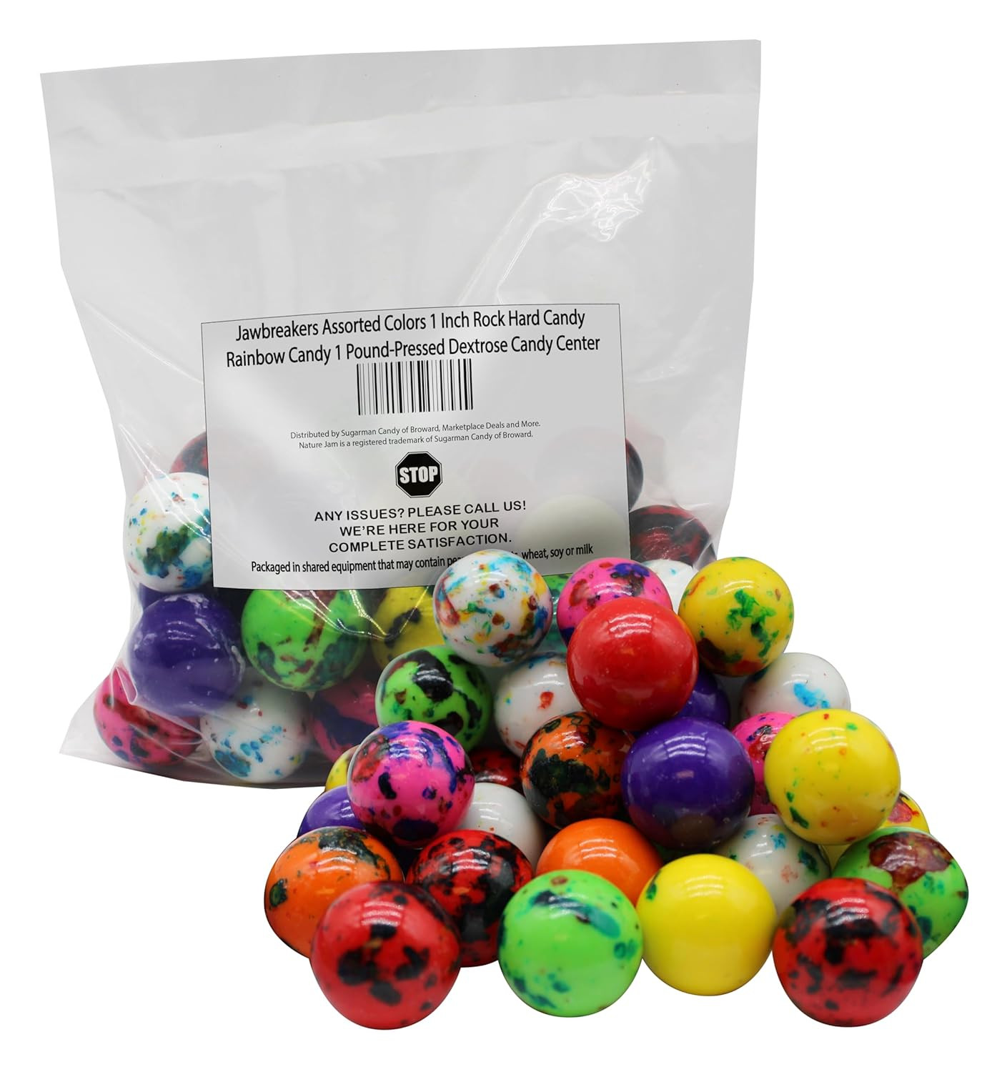 Jawbreakers Assorted Colors 1 Inch Rock Hard Candy Rainbow Candy 2 Pounds-Presse
