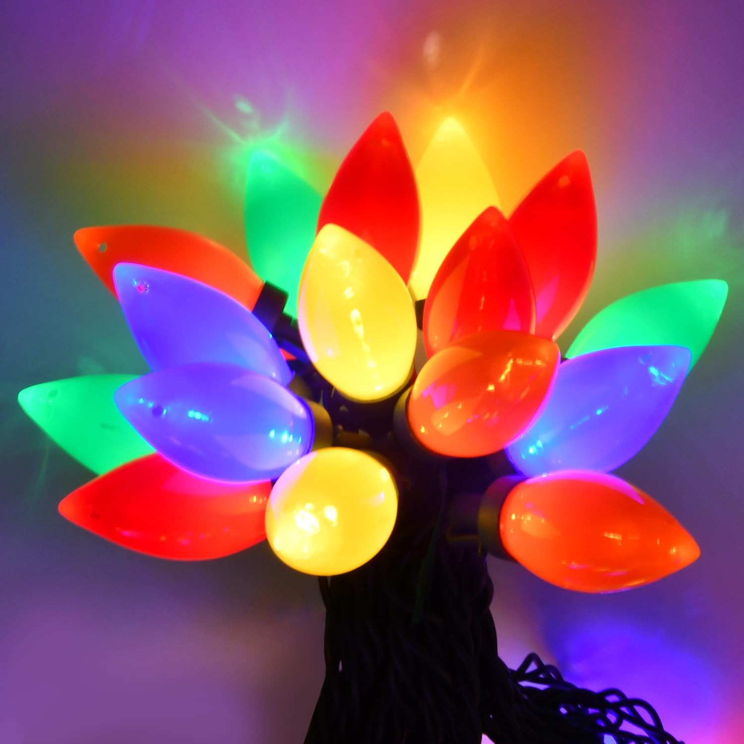 Xmas Decorations, 25Ft Multicolor C9 LED Christmas Lights Outdoor Waterproof