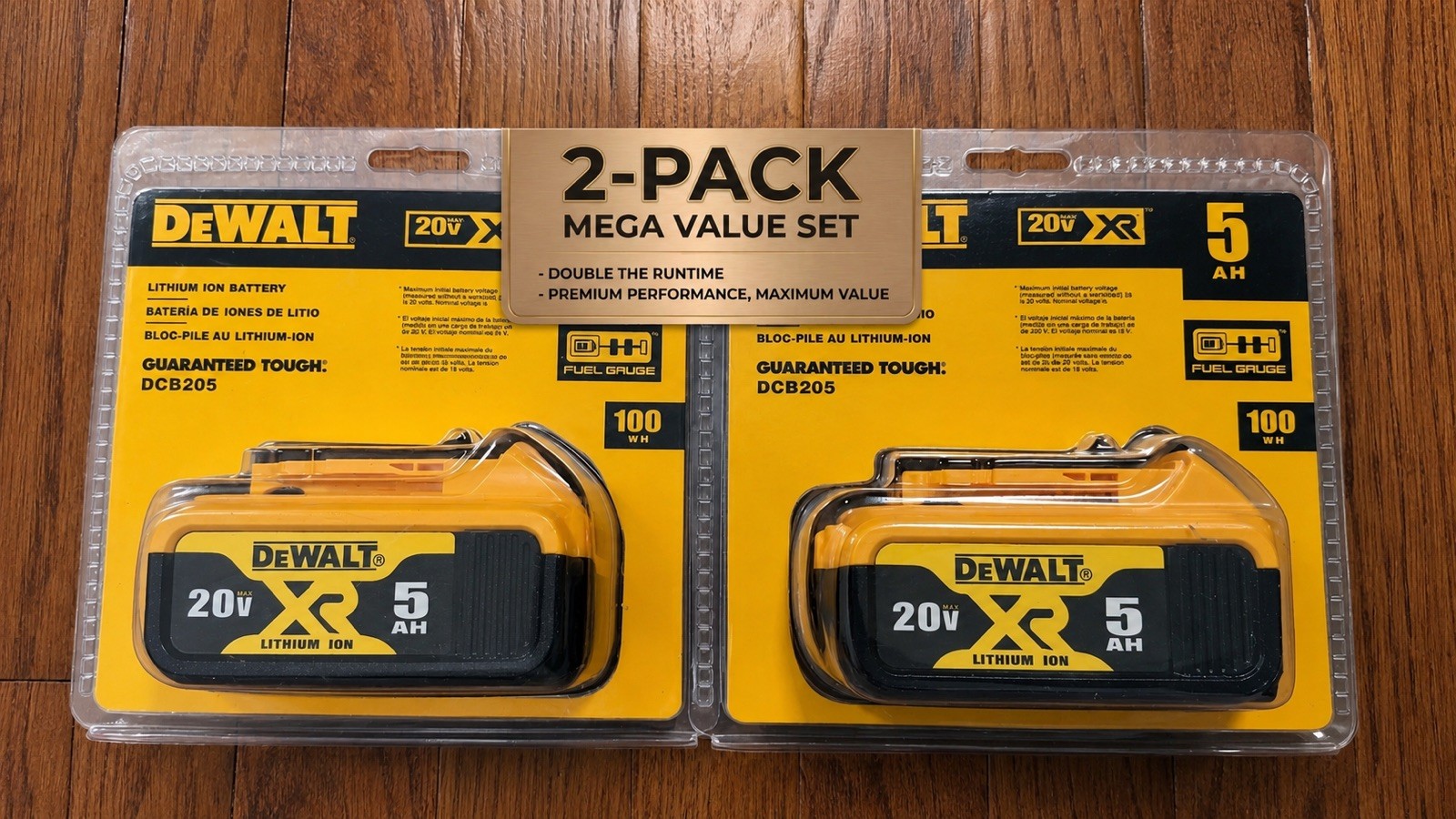 2 Pack DEWALT DCB205 20V Max XR 5.0Ah Lithium-Ion Battery New In Pack US SHIP