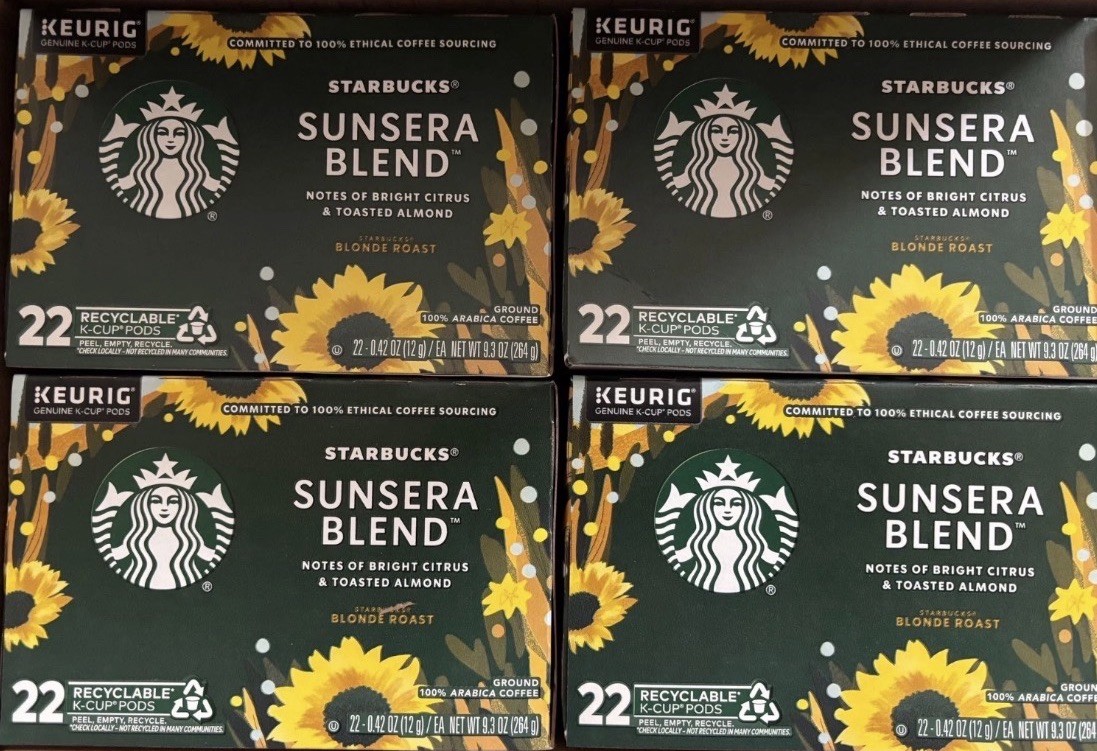 Starbucks Sunsera Blend Blonde Roast Keurig Coffee K-Cup Pods, 88ct, BB 8/5/26